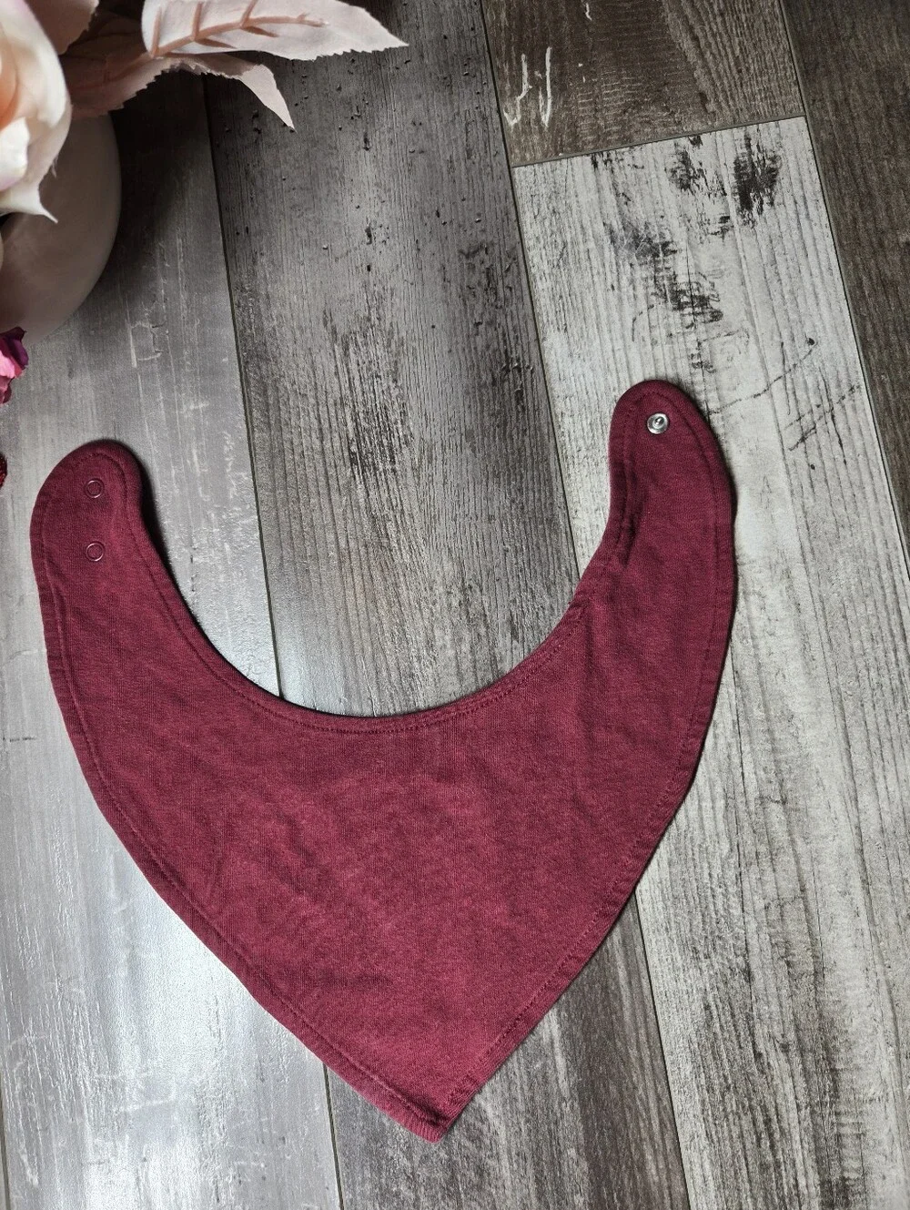 Baby Bandana Bibs Red Buffalo Plaid & Burgundy One Size 2pc Bundle